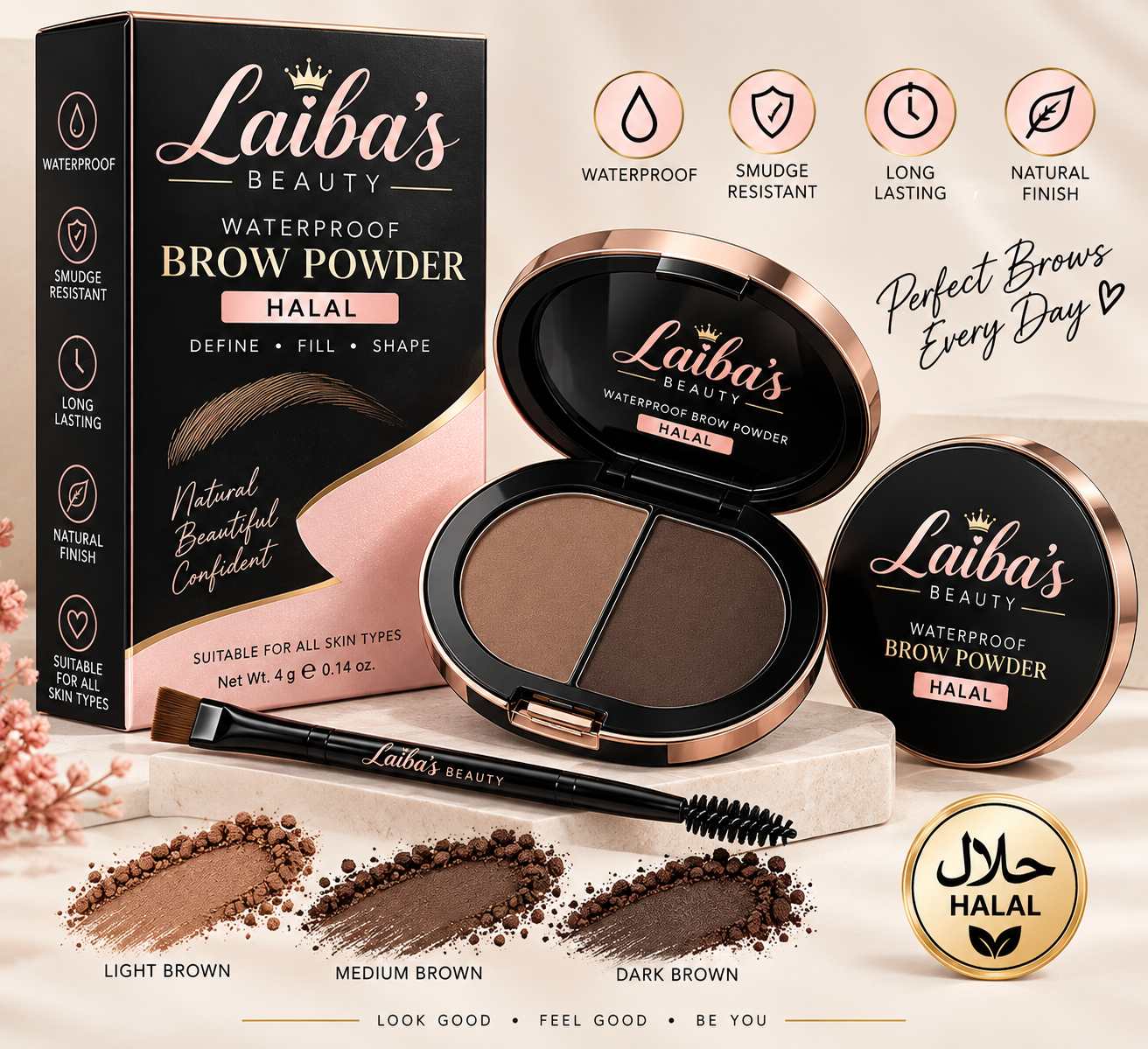 Laiba's Waterproof Brow Powder (Halal)